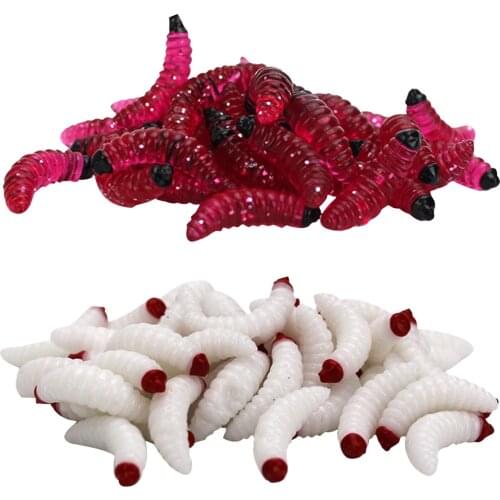 50pcs Fishing Bait Worm Maggot Floating Soft Bait Bionic Jigging Wobblers Bass Carp Pesca Fishing Tackle Lure