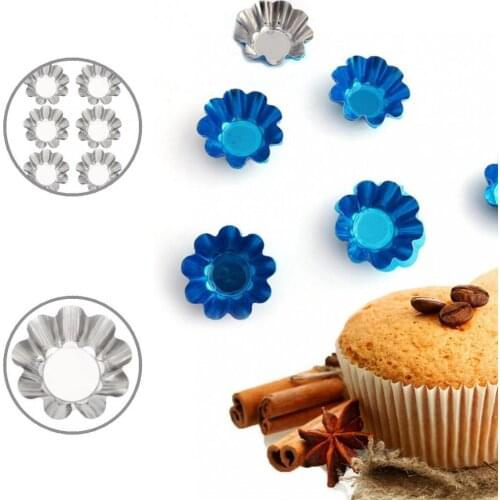 Silver Color 6Pcs Useful Baking Tart Pans Cups Safe Baking Cups Sturdy Baking Tools