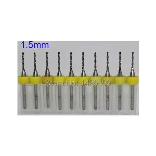 Free shipping 10pcs 1.5mm PCB mini drill Bit tungsten steel carbide for print circuit board cnc drill Bits Machine