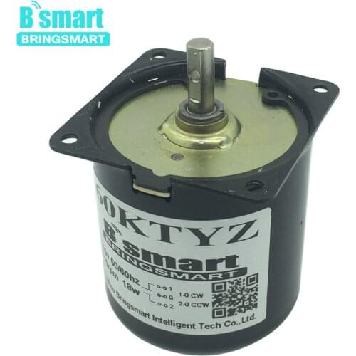 Bringsmart 60KTYZ 220V AC Micro Gear Motor 2.5rpm-110rpm Permanent Magnetic Motor 110V 14W Low Speed AC Synchronous Motor
