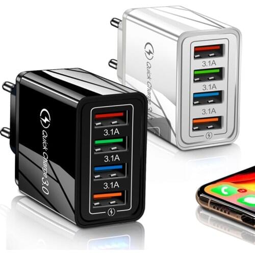 Quick Charger For iPhone 11 Xs X 8 7 Fast Charger QC3.0 For Samsung S10 S9 S8 Xiaomi Huawei Wall Charger USB Adapter EU Plug