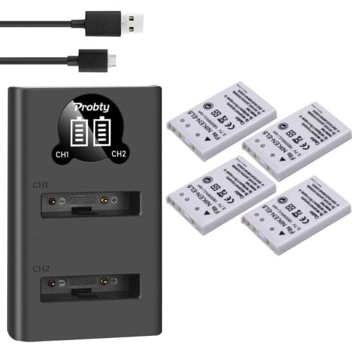 4Pcs EN-EL5 ENEL5 Battery + LED Dual USB Charger for Nikon Coolpix 3700 4200 200 P80 P90 P100 P510 P520 P530 P5000 P5100