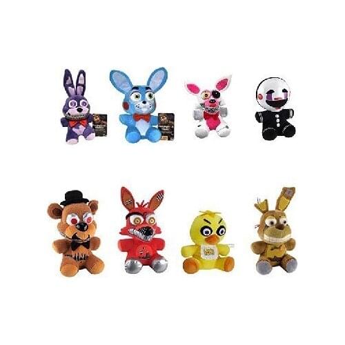 Fnaf fazbear plush toys five nights at freddyed stuffed doll cupcake foxy balloon golden bear nightmare boy clown Gifts for kid
