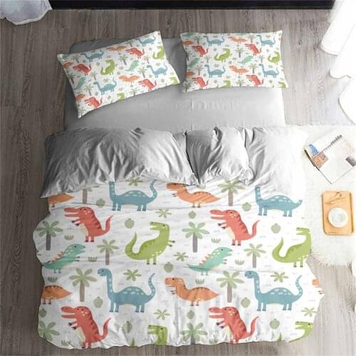 HELENGILI 3D Bedding Set Jurassic Park Dinosaur Print Duvet cover set bedclothes with pillowcase bed set home Textiles #DG-39