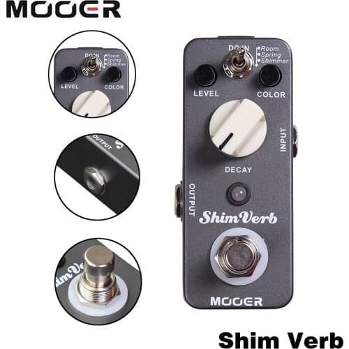 Mooer Reverb Electric Guitar Effect Pedal Musical Instrument True Bypass Reverb Delay Pedalboard Decay Mrv1 Shim Digital Reverb