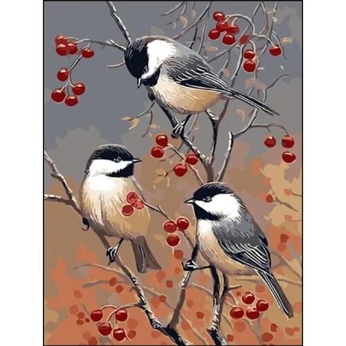 Picture Oil Painting By Numbers birds with flower Paint By Numbers For Adults Floral Hand Paint Kits Canvas Art Home Decor