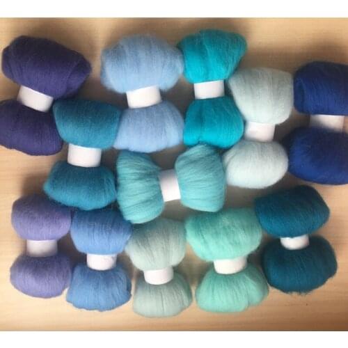 Ceramic wool feltro mixed feutrine naaldvilten lana merino wool fibre roving for needle feling wool set diy crafa 240G 20G/COLOR
