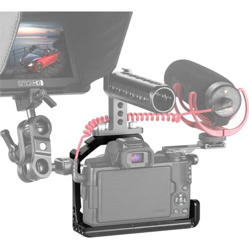 DSLR Camera Cage for Canon EOS M50 / M5 Cage With Nato Rail Cold Shoe Mount For Quick Release Arca-Swiss RRS Attachment 2168