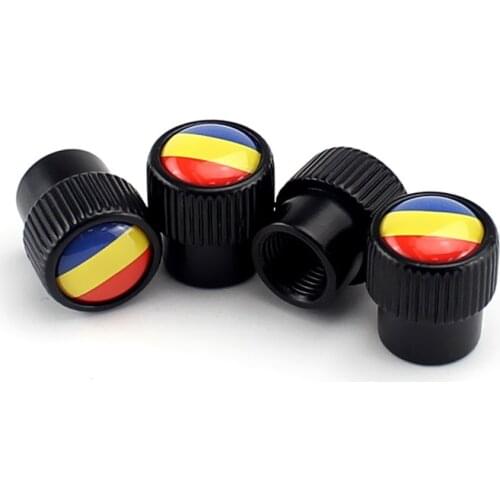 4pcs/set Romania Flag Alloy Dust proof Bike Motor Car Tire Valve Caps Car Universal Accessories for Toyota RAV4 for Ford Focus