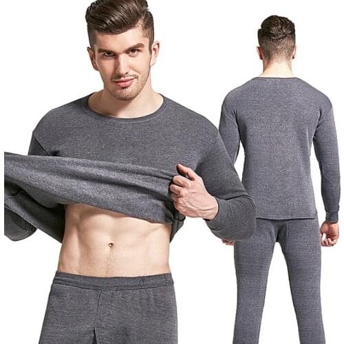 Mens Thermal Underwear Sets 2021 New Winter Warm Thick Thermal Underwear Long Johns Wool Velvet Male Clothing Large Size 4XL