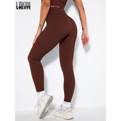 LAISIYI High Waist Leggings Workout Bottom Vital Seamless Fitness Legging Scrunch Push Up Women Gym Sport Leggings Short