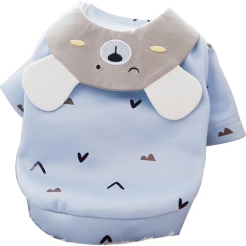 Cute Print Small Dog Coat Winter Warm Pet Clothes for Chihuahua Shih Tzu Sweatshirt Puppy Cat Pullover Dogs Pets Clothing