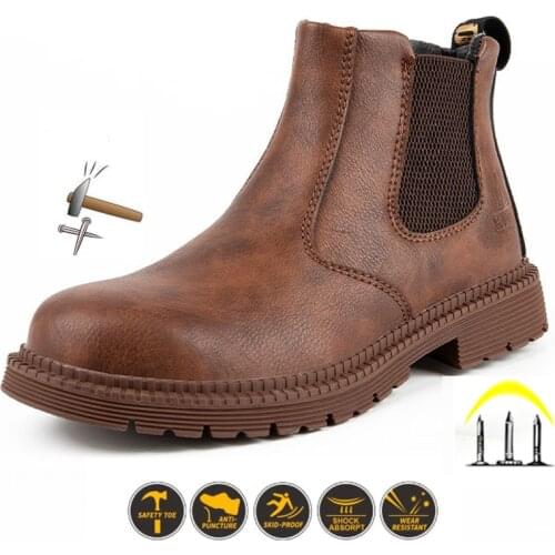Mens Steel Toe Anti Smashing Safety Protective Shoes Work Boots Mens Anti-Smashing Puncture-Proof Shoes Zapatos De Hombre