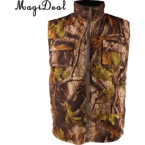 MagiDeal Mens Thermal Fleece Camo Vest for Outdoor Hunting Shooting Hiking Climbing
