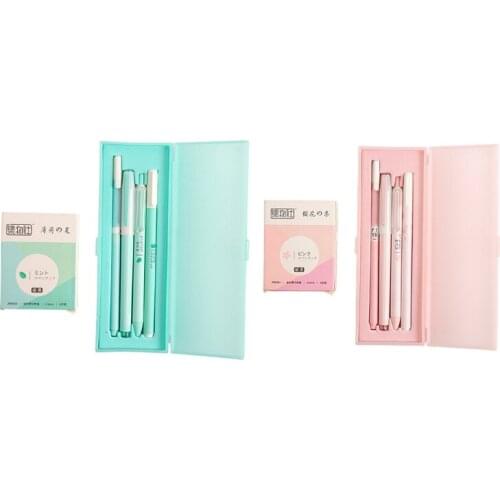 Pack of 4 Creative Black Gel Pen Cartoon Retractable Ink Pens Refillable Durable Medium/Fine Point for Drawing Writing