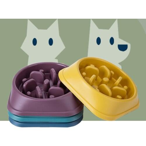 Nontoxic Fun Slow Feeder Dog Bowl Food Nonslip Pet Eat Slow Feeding Bowl Maze Interactive For Large Medium Small Dogs Dishes
