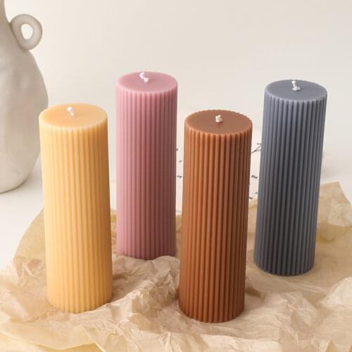 New Stripe Fine Tooth Cylindrical Candle Plastic Mold Stripe Candle Pc Acrylic Plastic Mold Candle Making Kit Candle Making Jars