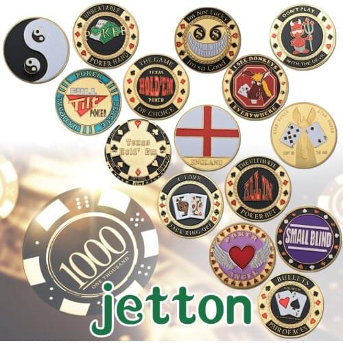 New Poker Card Guard Hand Protector Metal Token Coin with Plastic Cover Poker Chip Set Poker Game Souvenir