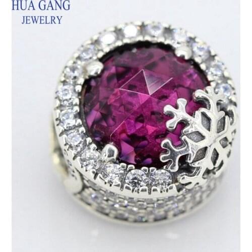 100% 925 Sterling Silver Dazzling Snowflake Bead Charms Fits Original Brand Bracelets DIY Beads for Jewelry Making