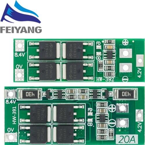 2S 20A 7.4V 8.4V 18650 Lithium battery protection board/BMS board standard/balance