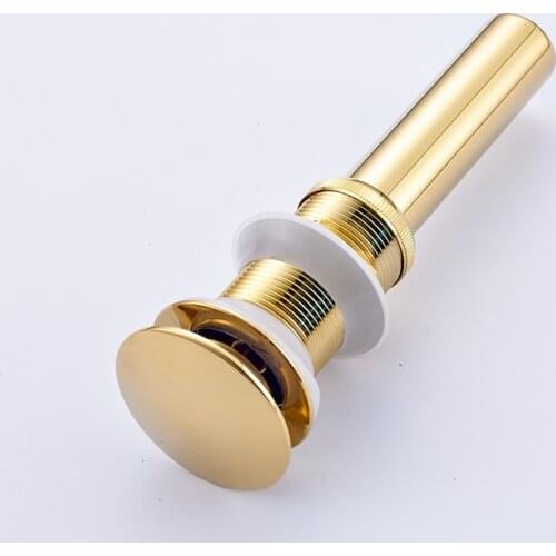 Polished Golden Bathroom Accessories Sink Pop Up Drain Grate Waste No Overflow