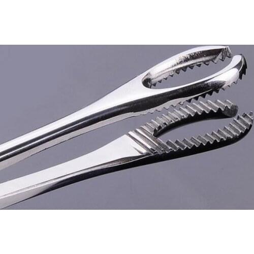 Slotted (open end) Sponge Clamp/Forceps with Ratchet Body Piercing Tool