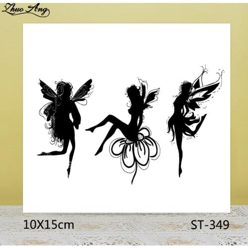 ZhuoAng Beautiful Flower Fairy Clear Stamps For DIY Scrapbooking/Card Making/Album Decorative Silicon Stamp Crafts