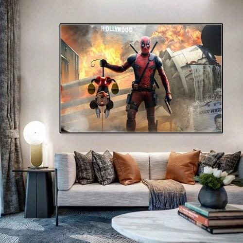 Marvel Classic Anime Deadpool Poster Wall Art Print Movie Character Thanos Canvas Painting Modern Picture For Home Decor Cuadros