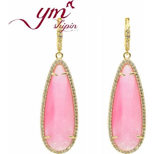 Cubic Zircon Earrings For Women Micro Inlay Luxury Facet Gem Stone Setting Water Drop Earring Trendy Wedding Jewelry EH0110