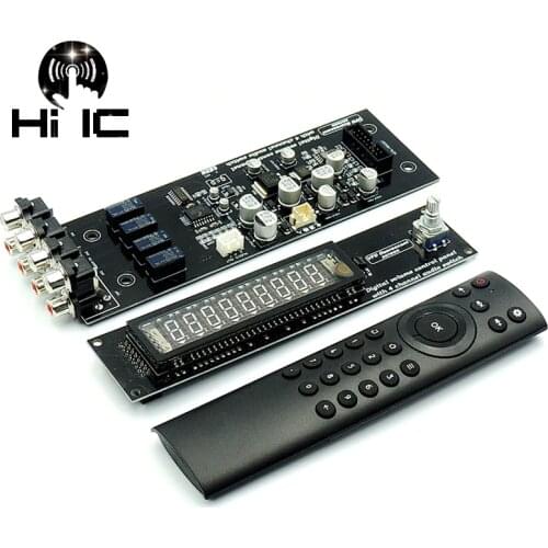 VFD Vacuum Fluorescent Display Remote Volume Board 4 Way Audio Signal Switcher Switch Selector HiFi Audio Preamplifier Board