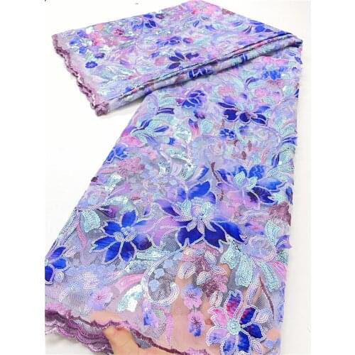 XIYA African Sequins Lace Fabric 2021 High Quality Lace Nigerian Lace Fabrics For Wedding Party French Lace Material NI4111-1