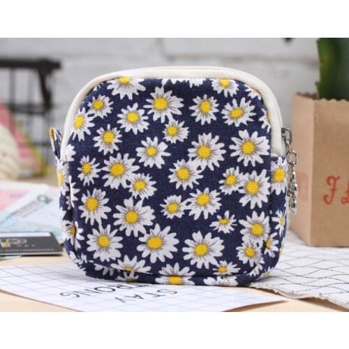 Ladies cash bag Floral mini handbag Canvas pocket money storage bag Novelty Gift purse Rainbow color small purse