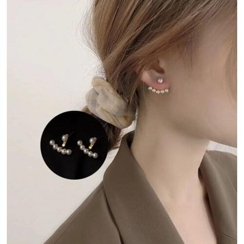 Korean Back Hanging Pearl Earrings for Women Sense of Luxury Charm Woman Earring Jewelry 2021 Tred Fashion Accessories New