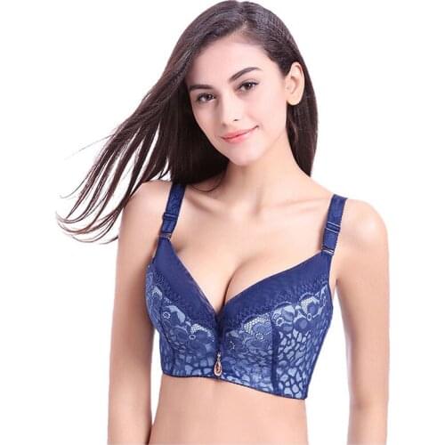 Sexy Lace Bras For Women Brassiere Big Size D E Cup Underwire Adjustment Gather Bra Ladies Underwear 6 Colors Maidy