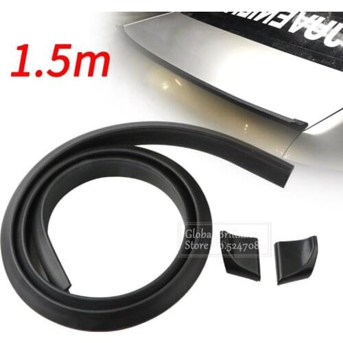 1.5M Auto Tail Wing Lips Protector Trunk Lip Stickers Matt black Top Wing Car Rear Roof Splitter Spoiler Trim Strip Universal