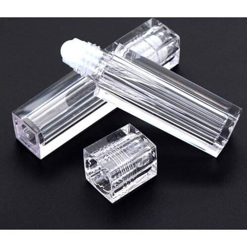 100pcs 6.5ml Transparent Essential Oil Roller Lipgloss Lip Oil Roll On Bottles Tubes, Travel Perfume Bottle with Rolling Ball