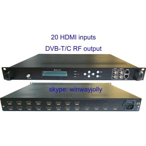 1080P multi HDMI to DVB-T encoder modulator Digital TV Headend DVB-T RF Modulator VEK-4782I-16/20, 4 carriers