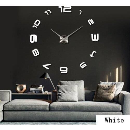 3d real big wall clock mirror acrylic clocks fashion quartz watches wall sticker living room home decor free shipping