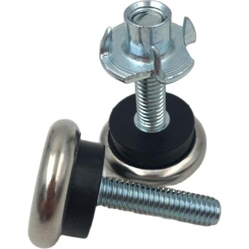 4PCS/Lot Adjustable Leg Leveling Feet on Solid Wood Furniture Feet, Table and Chair Levelers Legs, M6 Bolt, 24mm Base Diameter