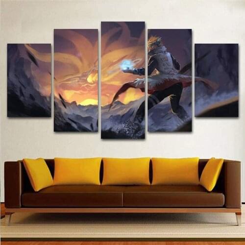 5 Piece Wall Art Canvas Anime Manga Ninja Figure Pictures Naruto Posters And Prints Modern Living Room Wall Decoration Paintings
