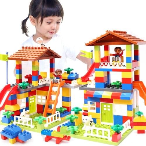 89pc DIY Colorful City House Roof Particle Building Blocks Castle Educational Toy For Children Compatible LegoINGlys duplo slide