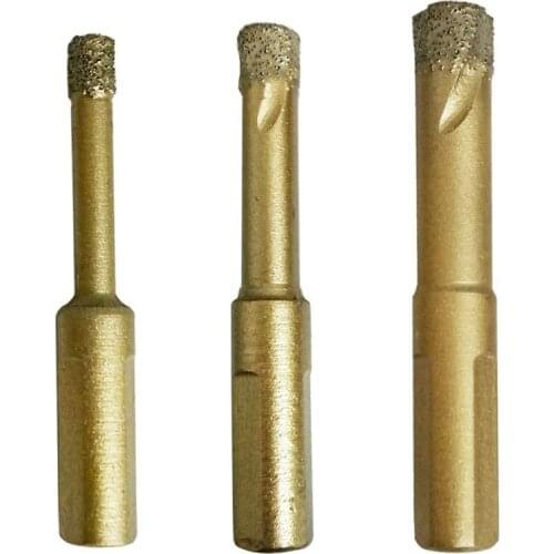 GTBL 3 PCS Diamond Drill Bits Ceramic Diamond Hole Saw Set 6/8/10mm for Ceramic Tile Porcelain Marble Granite Stone Rock