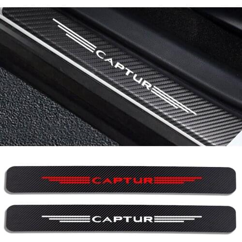 Auto Stickers Door Threshold Vinyl Protector For Renault CAPTUR Car Door Sill Scuff Plate Guard Carbon Fiber Decor Accessories