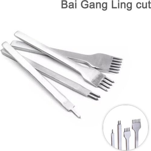 Bai Gang Ling Chop Handmade DIV Leather Leather Leather Goods Sewing Oblique Flat Chop Wallet Hole Punch Tool Set 4pcs/PCS