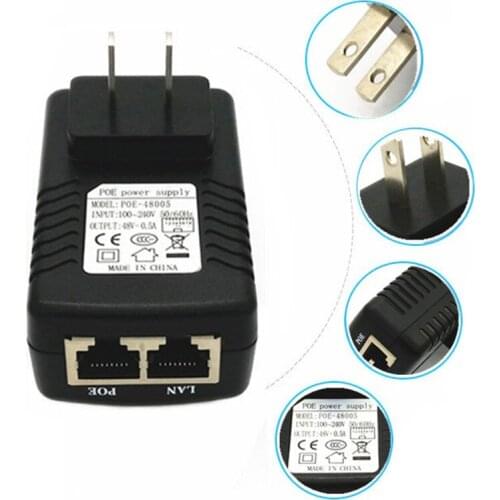 CCTV Security Surveillance PoE Power Supply 48V 0.5A 24W POE Wall Plug POE Injector Ethernet Adapter IP Camera Phone US EU Plug