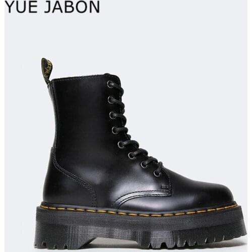 Women Ankle Boots Patent Leather female footwear lace up flat platform Ladies Sewing Comfort Ladies Shoes 2020 New Winter Hot