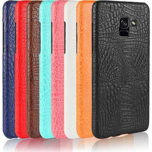 For Samsung A7 2018 Case Crocodile Grain Hard PC+PU Leather Surface Back Cover Case for Samsung Galaxy A7 2018 A730 SM-A730F