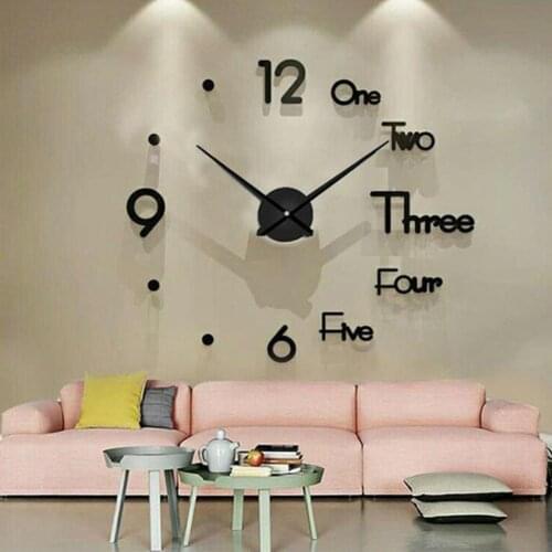 DIY Digital Wall Clock 3D Sticker Modern Design Large Silent Clock Home Office Decor Wall Watch for Living Room Decoration