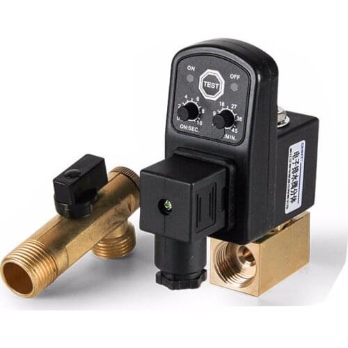 Electronic Drain Valve Gas Storage Tank Automatic Drain Device Timer Air Compressor Pressure Magnetic 220v G1/2 Split Type