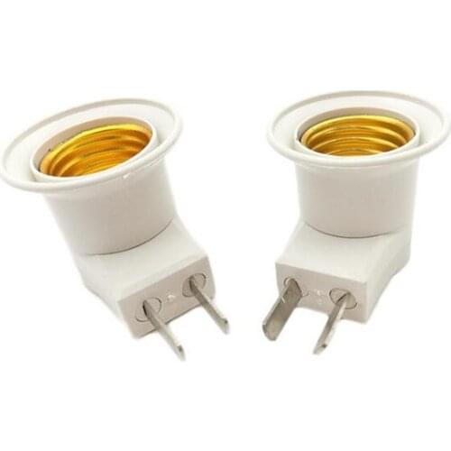 EU/US Plug E27 Base Bulb Socket Adapter Portable Lamp Holder with On-off Control Switch